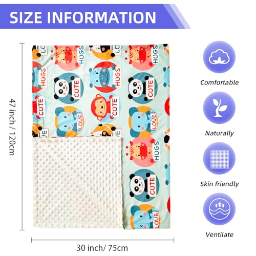 Image of Baby Nursery Bed Blankets Ultra Soft Double Layer Mini Blanket Minky Blanket Receiving Blankets Shower Gifts(Zoo,30 * 47in)