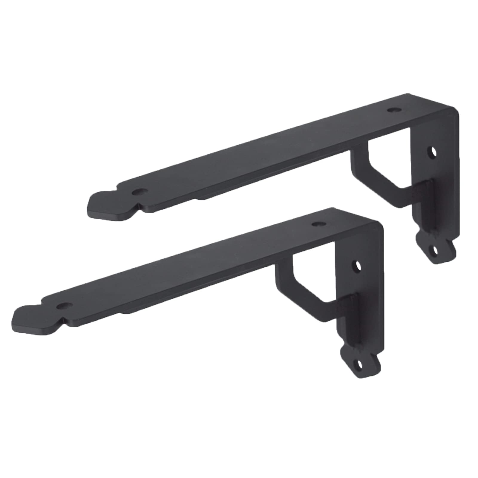Staffe per Mensole in Metallo Nero Pesanti Supporti per Galleggianti Industriali Carica 200kg Reggimensole in Ferro da Parete, 2 Pezzi, con Vite (400 × 200mm)