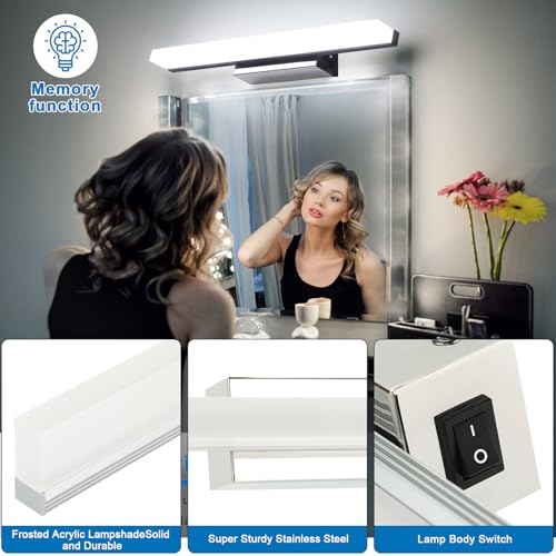 Lightess Wandlampe mit Schalter LED Spiegelleuchte Bad Spiegellampe mit schalter 6W 40CM Kaltweiß/Warmweiß/Neutralweiß Badleuchte Wand Badezimmerlampe über Spiegel wandlampe Badezimmer IP44