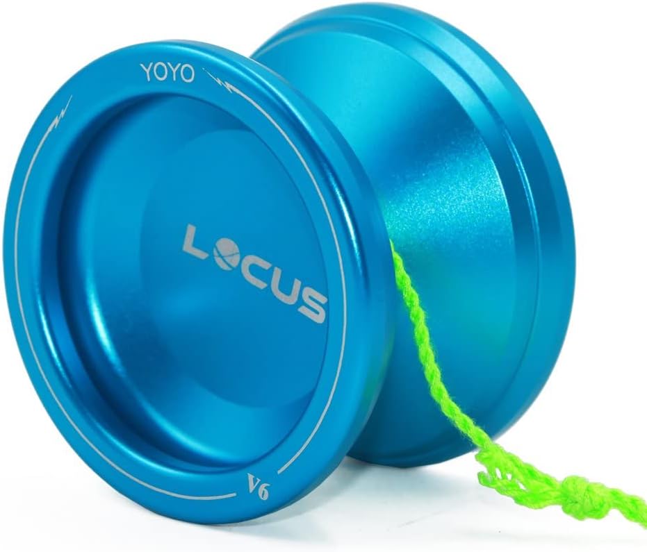 ELECDON YOYO Responsive Yo-Yo V6 for Kids Beginners Alloy Metal Yo-yos , Yoyo Ball Glove 5 Strings Set Deep Blue
