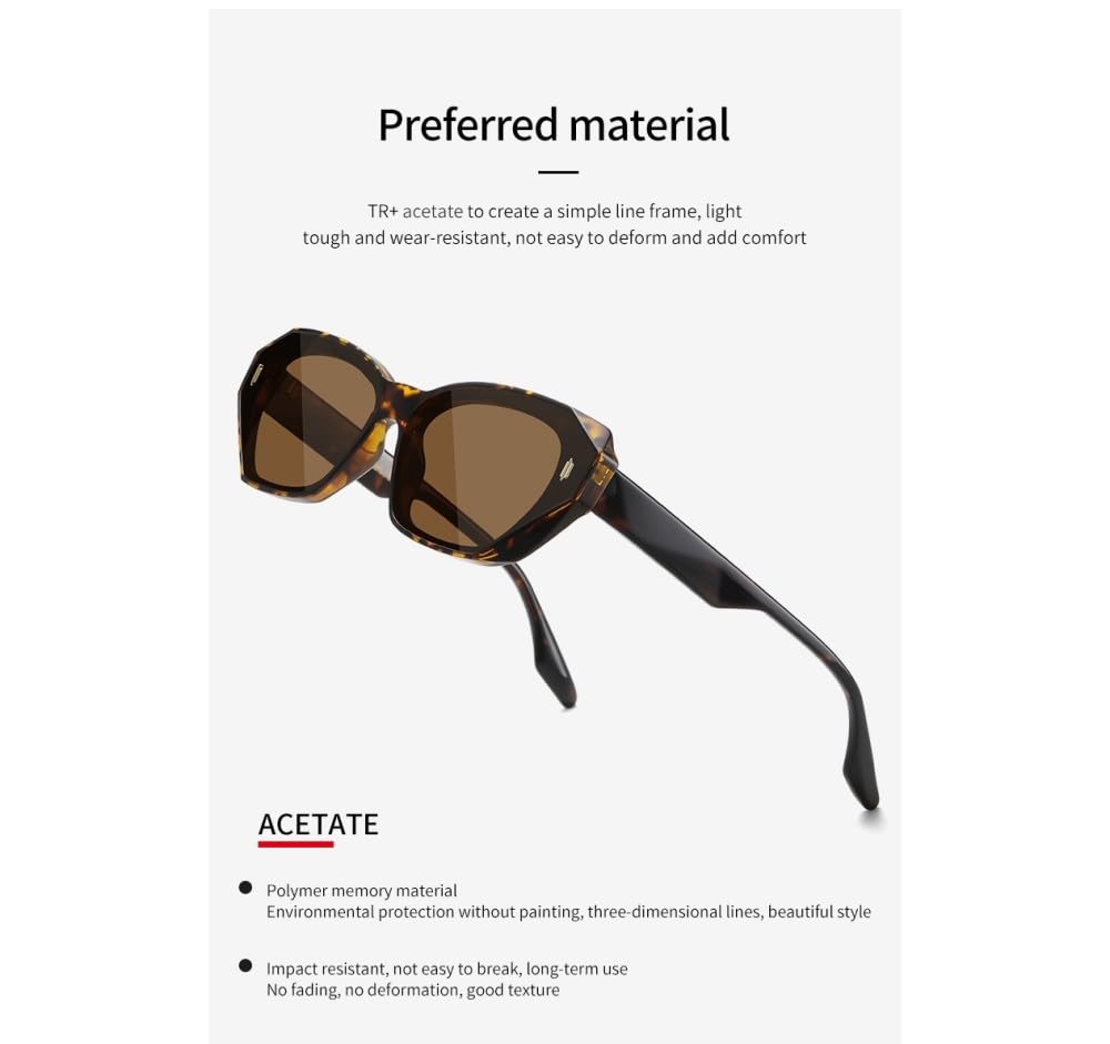 Gafas de sol tipo ojo de gato para mujer, gafas de sol polarizadas UV400, gafas irregulares con montura, gafas de viaje para playa