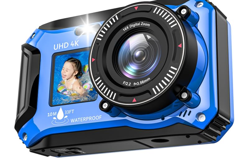 Fotocamera subacquea con zoom digitale 16x, per snorkeling, con scheda da