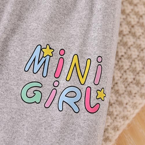 Image of Kid Toddler Girls Clothes Cartoon Pattern Print Sweatshirt Hoodie Sports Pants 2PC Girl Fall Winter Clothing Set