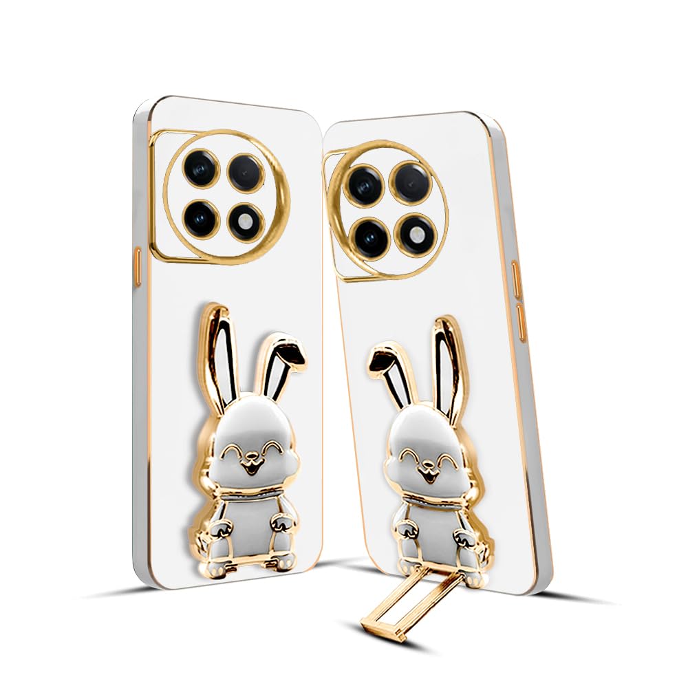 KARWAN®️ 3D Bunny with Folding Stand Back Cover Case Compatible for OnePlus 11 5G | Slim electroplated case | Stand case | Soft TPU | Space Astro Theme | Camera Protection-White (B0CGNW76FB) Amazon Price History, Amazon Price Tracker