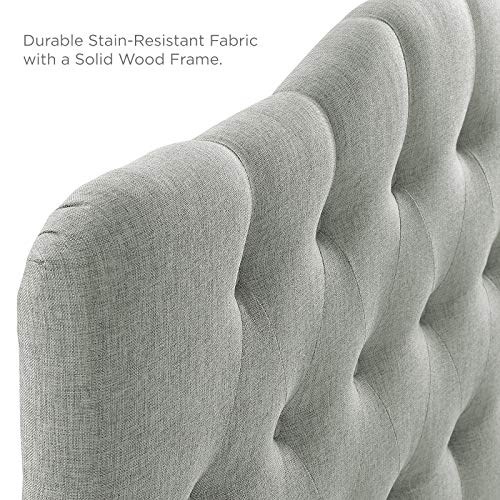 Image of Modway Annabel Tufted Button Linen Fabric Upholstered Queen Headboard in Gray