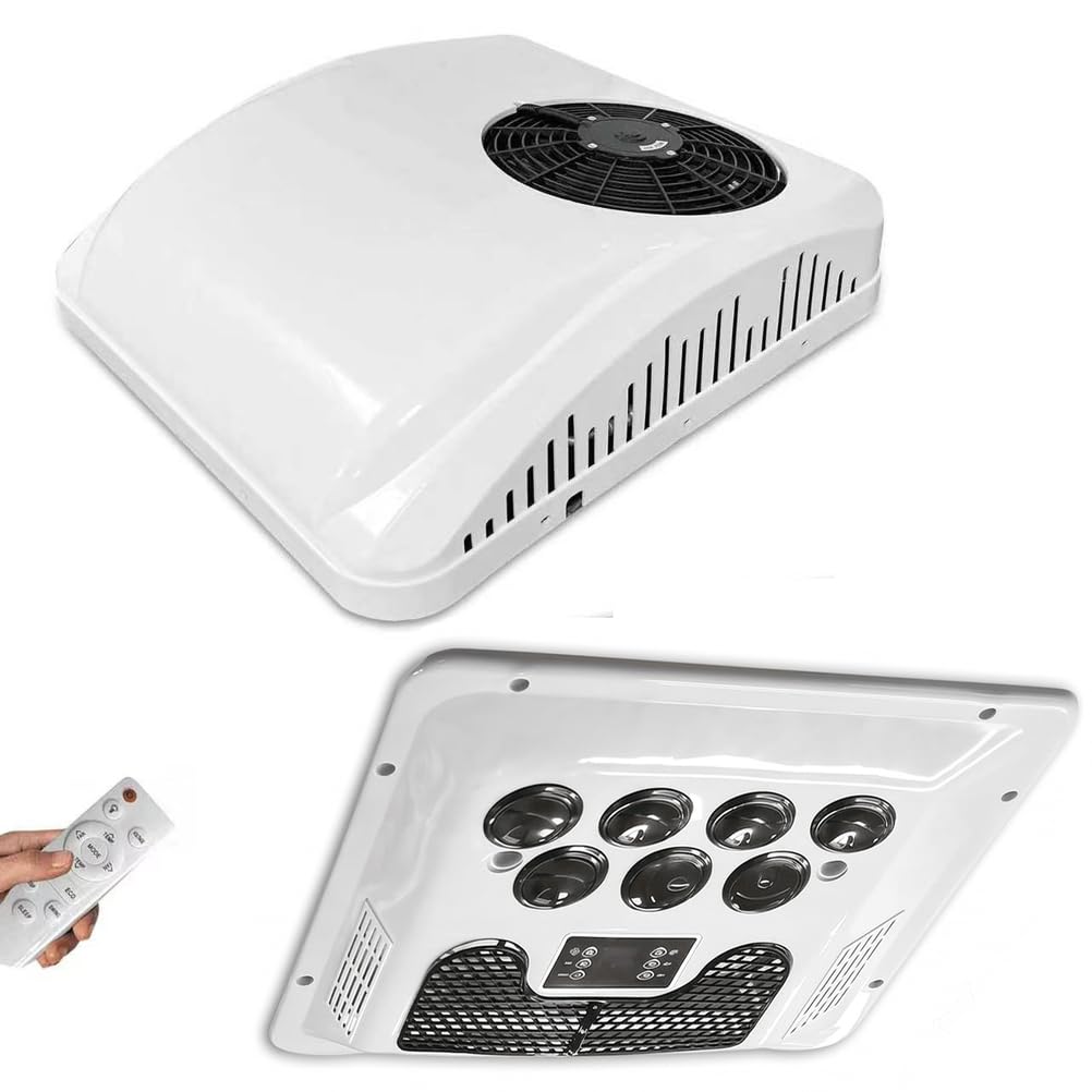 Condizionatore d'Aria Elettrico da 12 V, 7850 BTU con Freddo/Caldo | Raffreddamento da 2300 W e riscaldamento da 1000 W, installazione non distruttiva, bassa rumorosità, per camper, camion