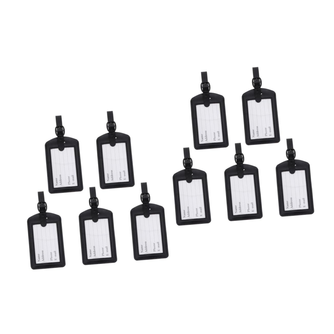 VALICLUD 10pezzi Targhette Per Valigie Etichette Per Bagagli Identificabili Design Facili Da Usare Colore Nero