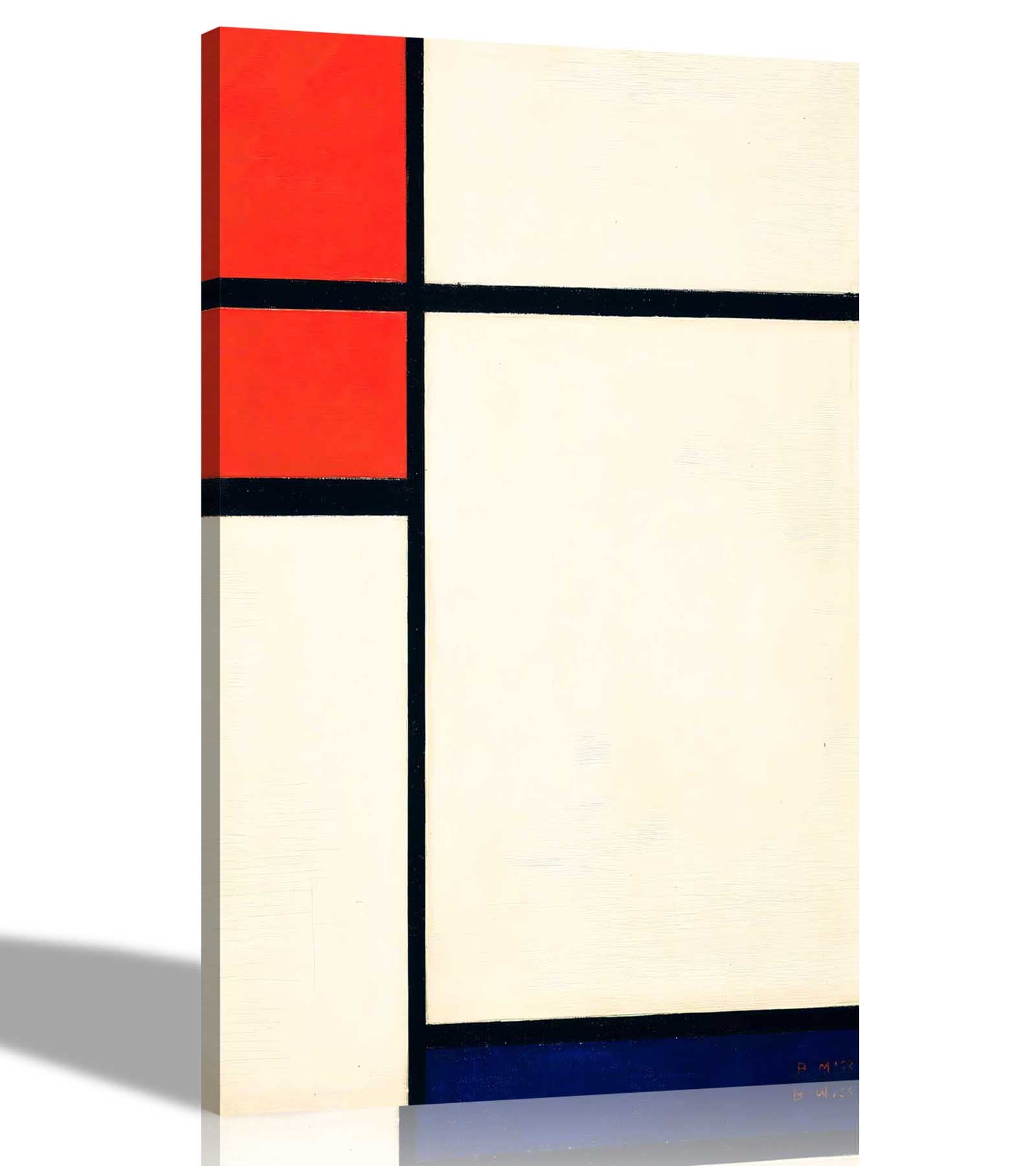 Artley Prints Composition Red And Bluw Composition With Red And Blue By Piet Mondrian Canvas Pictures Framed Prints Wall Art Home Office Work Framed Hanging Artwork 20 X 30Cm (8 X 12 Inches)