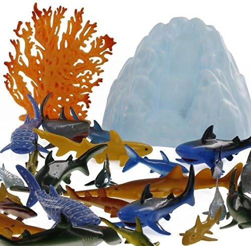 Sharks Toys Motion Determine Bucket - 41 Piece Playset, 15 Distinctive Sculpts w Toy Nice White Shark, Hammerhead, Whale & Extra, Enjoyable Deep Sea Fish Set 2 51qco4s0i+L. AC