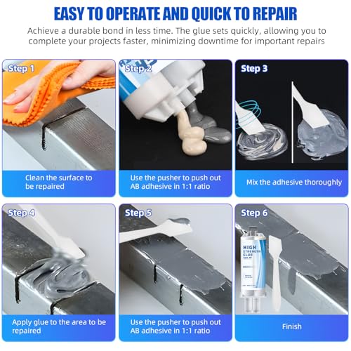 Image of Metal Glue,Epoxy Putty,Repair Glue Heavy Duty Adhesive,High Temp Epoxy Ab Hole Filler for Metal,Plastic,Ceramic,Steel(4 PCS)
