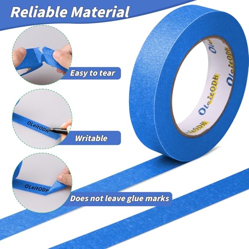 Image of 12 Rolls Blue Painters Tape Bulk 3 inch x 60 Yards, Total 720 Yd, Painters Masking Tape No Residue Wall Painting Tape Artist Tape Trim Edge Finishing Tape for Wall Painting Decoration DIY Supplies