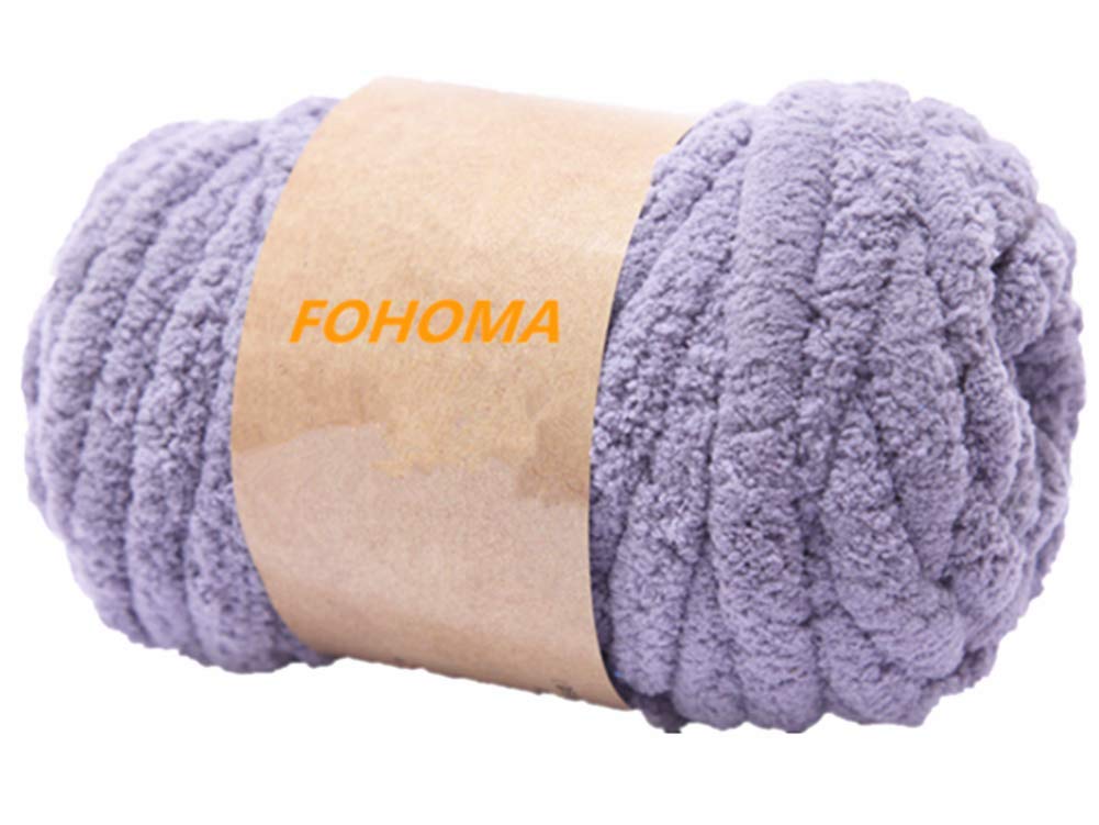 Buy Grey 8OZ Super Bulky Chunky Blanket Chenille Yarn for Arm Knitting