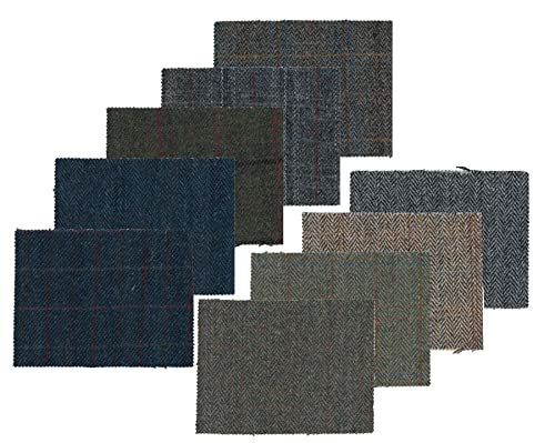 Harris Tweed Fabric Cloth Genuine 100% Pure Virgin Wool - Bundle of Swatches (20 X 15cm)