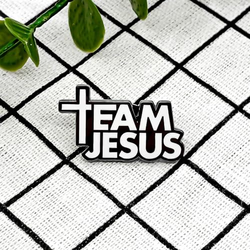 Image of Team Jesus Religious Child of God Enamel Pin - Theme Series | Premium Enamel Pin - Statement Lapel Pin - Plated Badge for Clothing, Bags, Hats, Jackets, and Lanyards