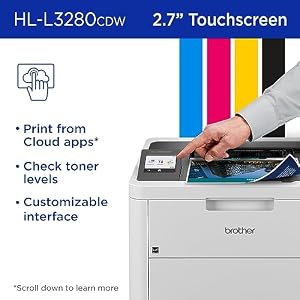 Brother HL-L3280CDW Wireless Color Laser Printer, Duplex, Mobile Printing, Ethernet, Includes 2 Month Refresh Trial — photo 6 of 6