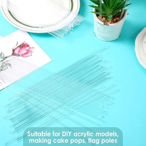 Image of Vicenpal 120 Pcs 10 Inch Clear Acrylic Rods 3 mm Plant Stakes Acrylic Dowel Rods Plant Support Stakes Round Strip Sticks for Party DIY Crafts Decorations Gardening