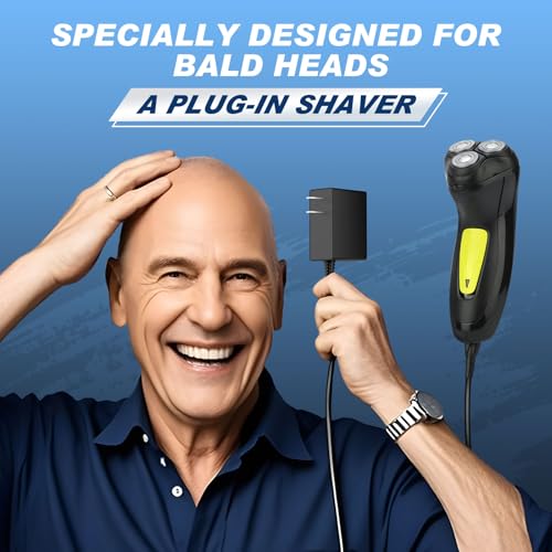 Image of BlueFire Head Shaver for Bald Men, Corded 3D Electric Rotary Shavers with Pop-up Trimmer,Bald Head Close Shaver for Men, Rotary Shaver Electric Dry Shave