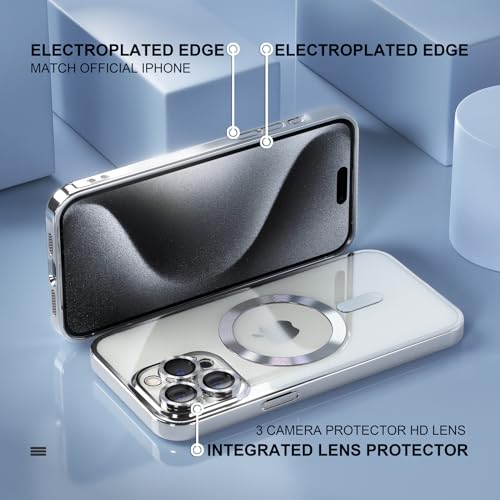 Image of Misea Magnetic for iPhone 15 Pro Max Case Compatible with MagSafe Silver