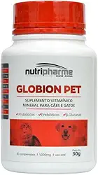 NUTRIPHARME Suplemento Vitamínico Nutripharme Globion Pet Para Cães E Gatos - 30 Comprimidos