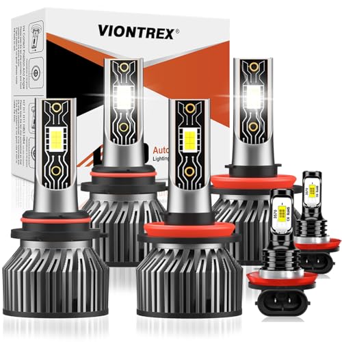 Image of Driving Light Bulbs Set Fit for Toyota Sienna 2011-2020, High Beam Low Beam Fog Light Bulb Combo Replacement, Direct Installation, High Power 6500K White Light, IP68 Pack of 6