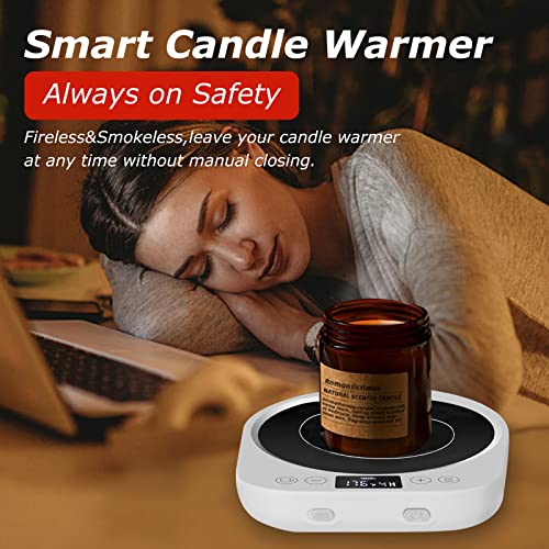 Image of PUSEE Auto On /Off Gravity-Induction Coffee Mug Warmer, 9 Temp Settings, 1-9 Timer Candle Melter, Portable for Home & Office