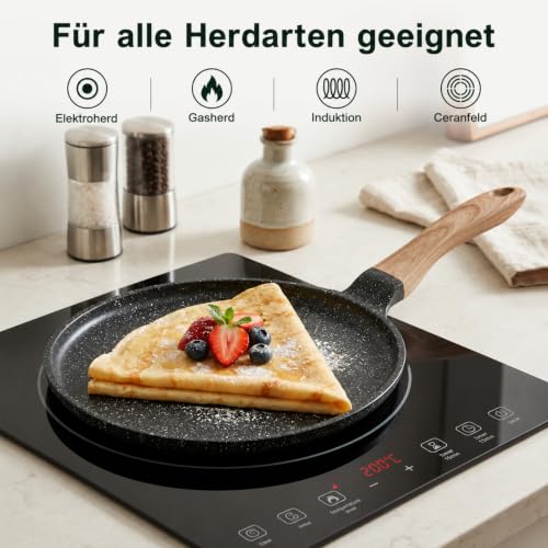 JEETEE Crepe Pfanne 28 cm, große Pfannkuchenpfanne Antihaft, Grau – Ansicht 6