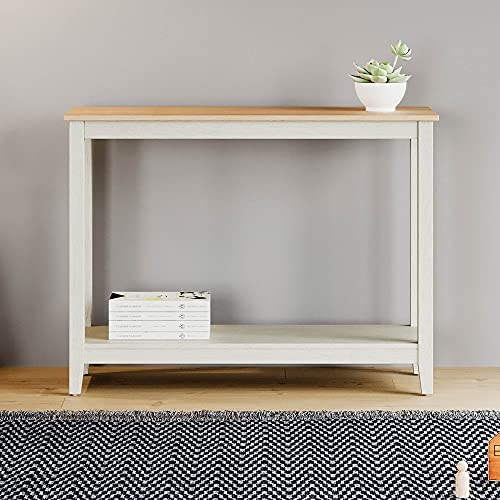 House Of Living Art Console Table With Storage Shelf, White And Light Brown #TOP5