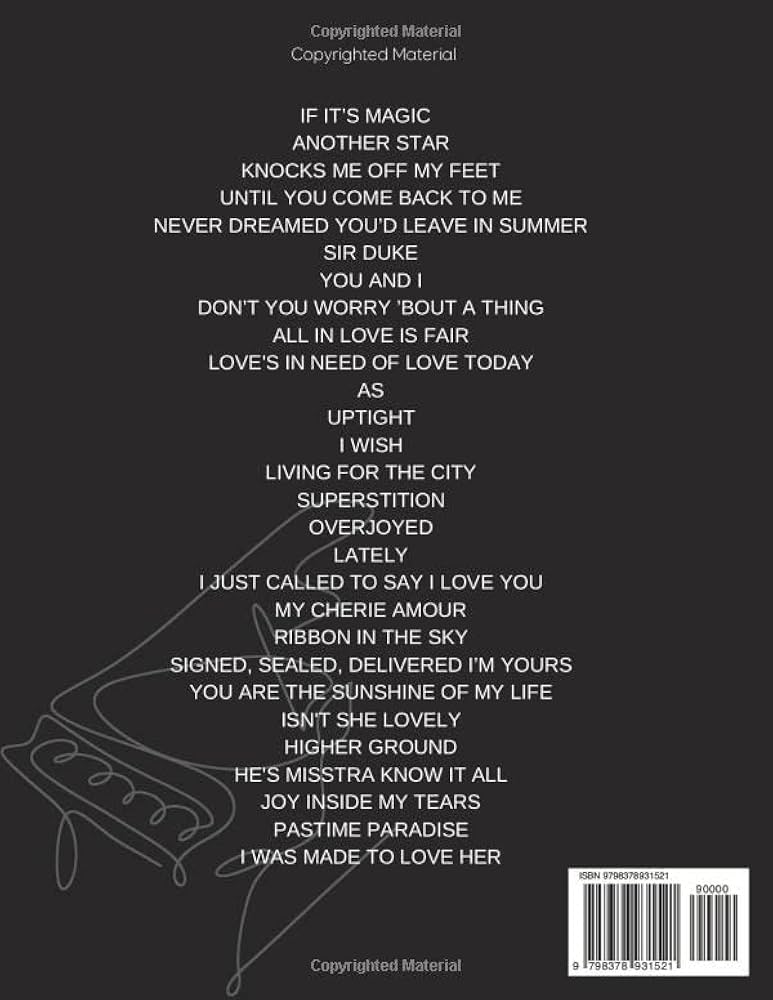 Stevie Wonder Piano Songbook: 28 Songs Collection For Piano