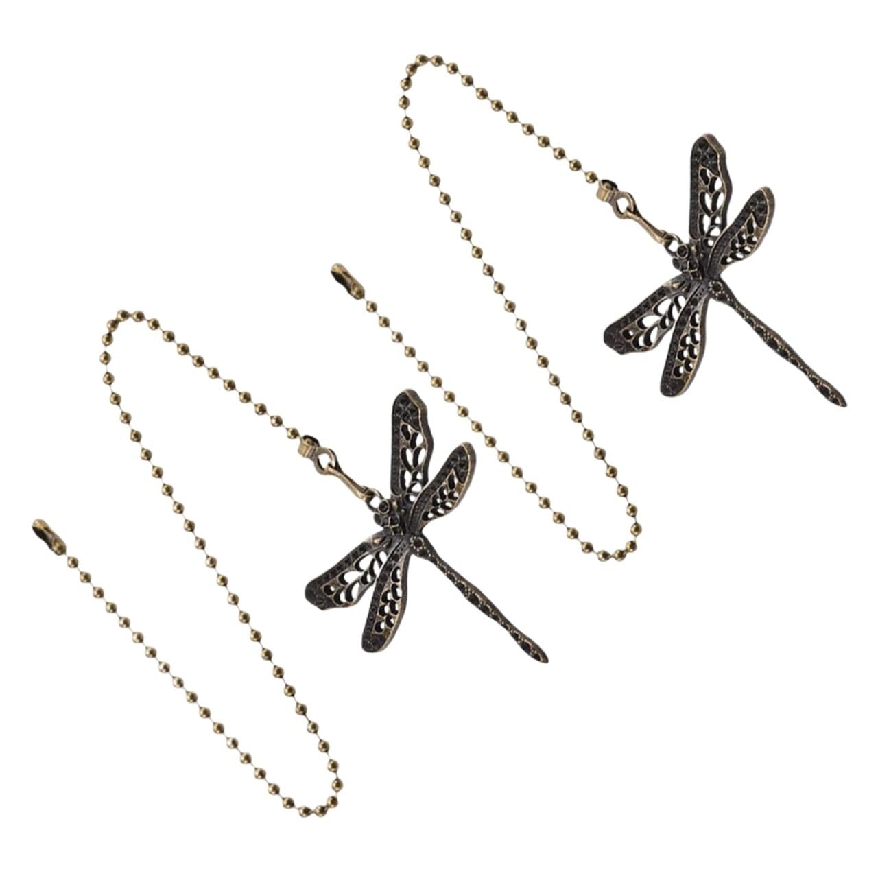 Gwyzax Fan Pulls for Ceiling Fans Dragonfly Ceiling Fan Pull Chain 5Pcs Vintage Metal Switch Pendant Decor