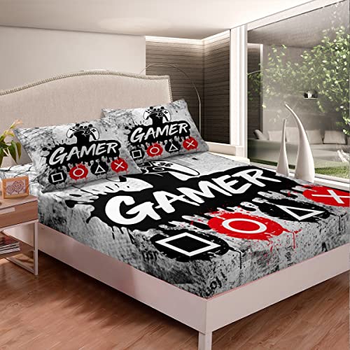 Drap de lit pour garçons style rétro gamepad pour décorer la chambre - 3