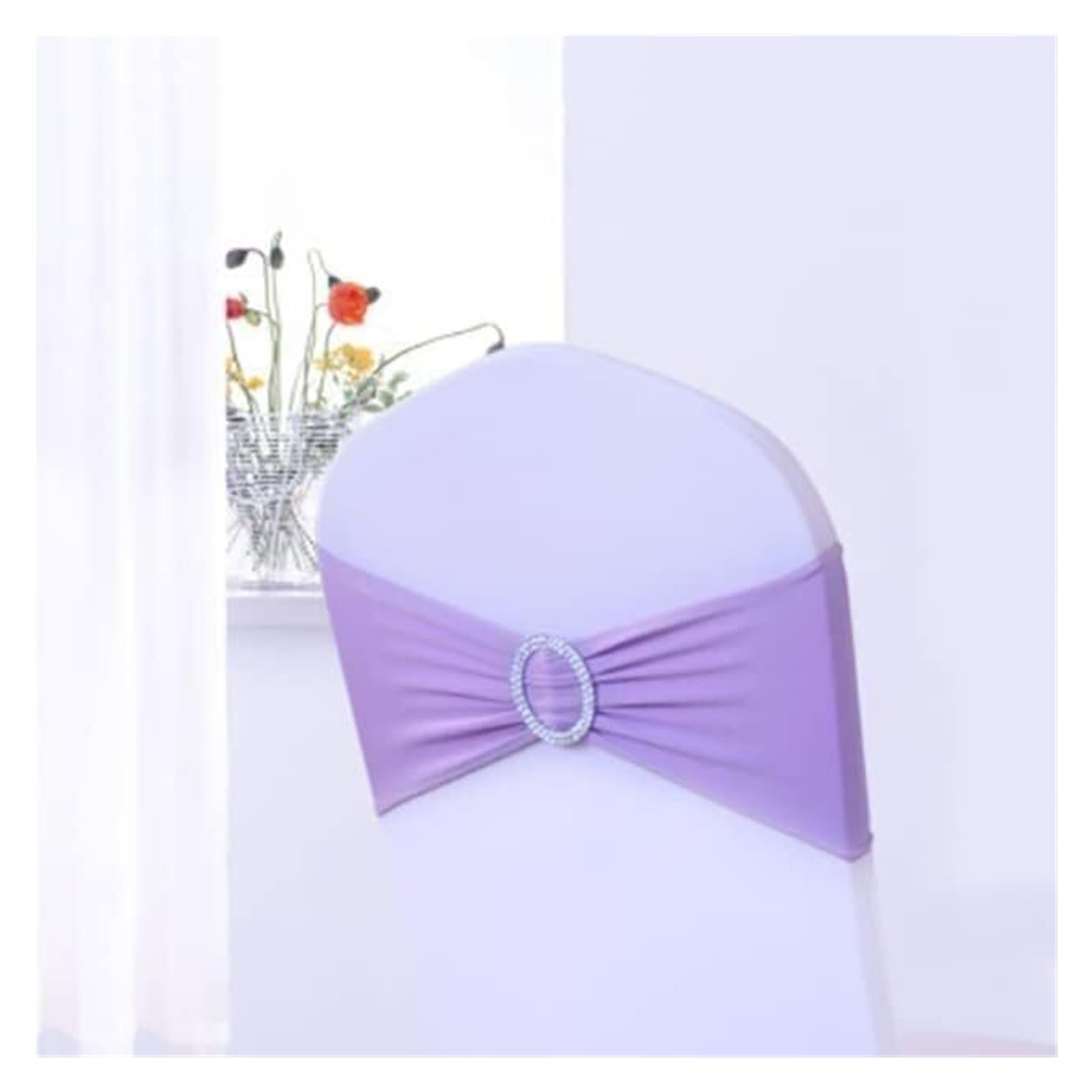 REcsdza chair sashes, 100Pc Spandex Chair Sash Wedding Band SFor Covers Decoration Party Dinner Banquet,100pcs(Purple)