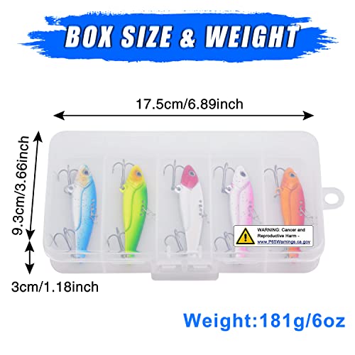 Blade Baits Fishing Jigging Spoon Lures,Metal Vib Hard Spinner Blade Baits Swimbait Vibrating Lipless Crankbait Fishing Lures For Bass Walleye Trout #TOP5