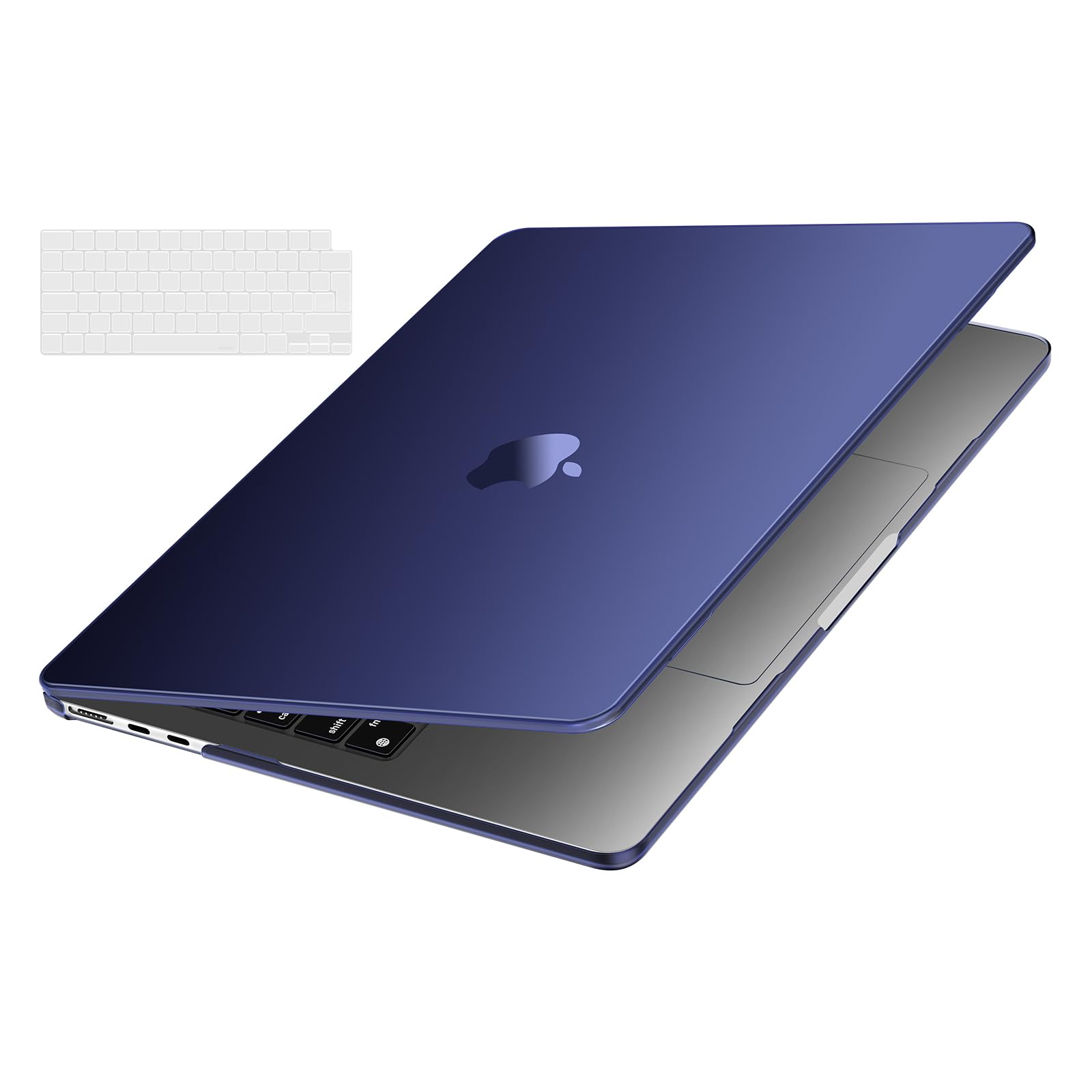 MOSISO Compatible with MacBook Air 13 inch Case 2026 2025 2024-2022 M4 M3 M2 A3240 A3113 A2681,Hard Shell Case for MacBook Air 13.6 Ultra-Thin Slim Natural Original Color&KeyboardSkin, Navy Blue