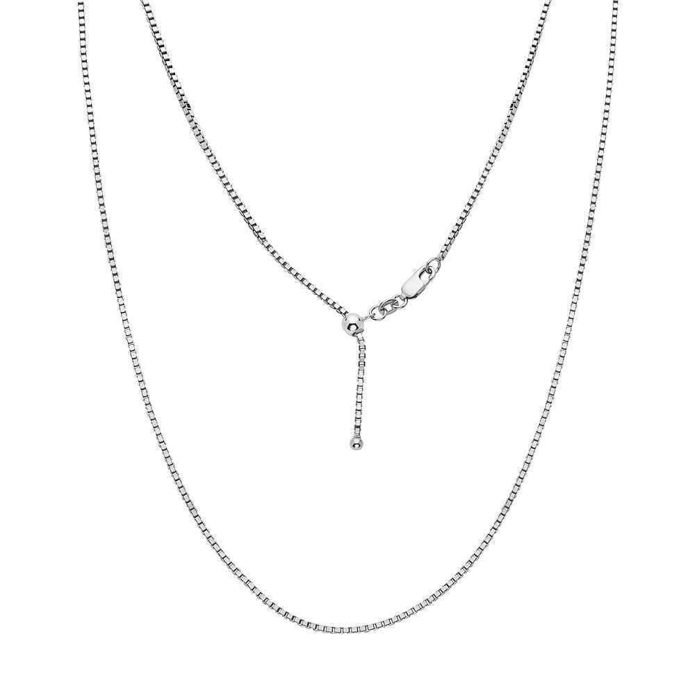 PORI JEWELERS'PORI JEWELERS 925 Sterling Silver Adjustable Box Chain Necklace For Women- 15-24'' - Choose Your Color'