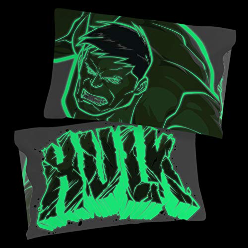 Taie d'oreiller Avengers phosphorescente en microfibre douce avec Hulk
