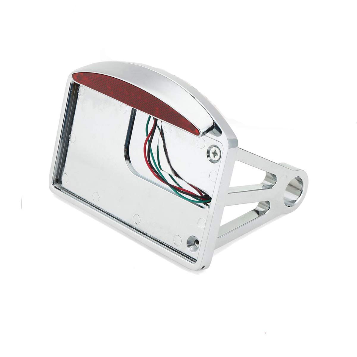 Soporte de montaje lateral de luz trasera LED para motocicleta para Harley Sportster Dyna Softail (cromado)
