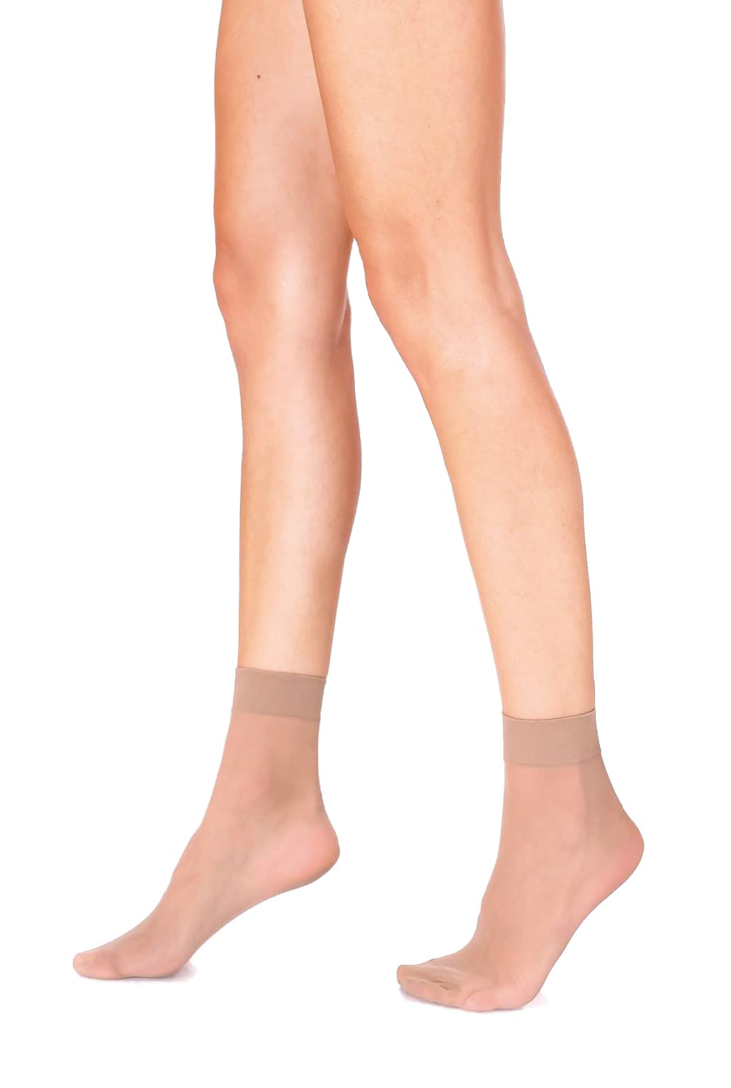 Lady Sofia Women's 8 Pairs Sahara Beige 8 Pairs Carrie Sheer Ankle High Pop Socks 20 Denier Anklets For (Sahara Beige)