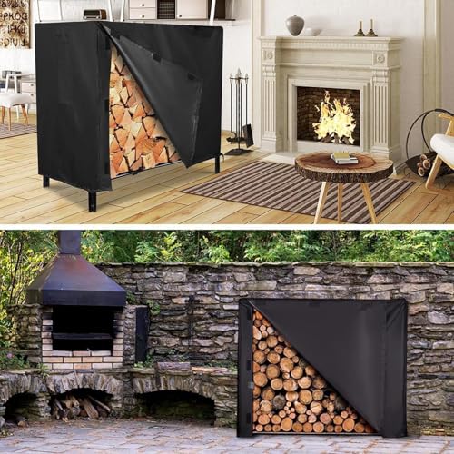 Housse bois de chauffage extérieur intérieur imperméable cordon serrage jardin terrasse
