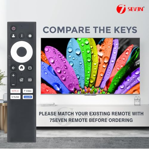 Image of 7SEVEN Compatible with Intex Google TV Remote Control Fit for SGV3201 | SGFV4301 | SGUV5001 | SGQV5501 Models 4K LED FHD UHD Television Non Voice Command - Match Keys Exactly with Existing Remote