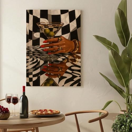 Impression sur toile bracelet en or décoration murale bar chic - 3