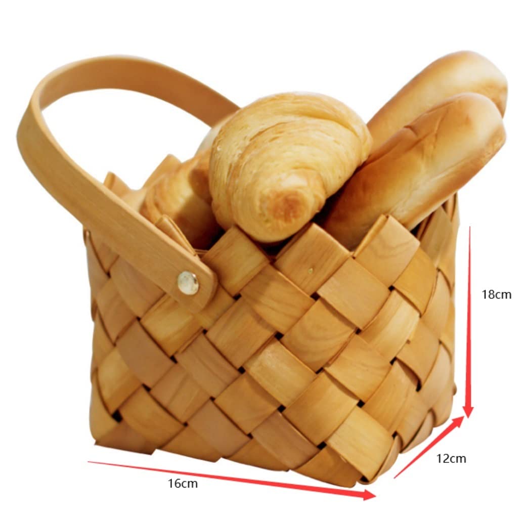 Koszyk Piknikowy Rattanowy Kosz Wiklinowy Piknikowy Z Wierzby Camping Zakupy Pojemnik Do Przechowywania Kosze Owoców Plenerowy(16 * 12 * 18cm)