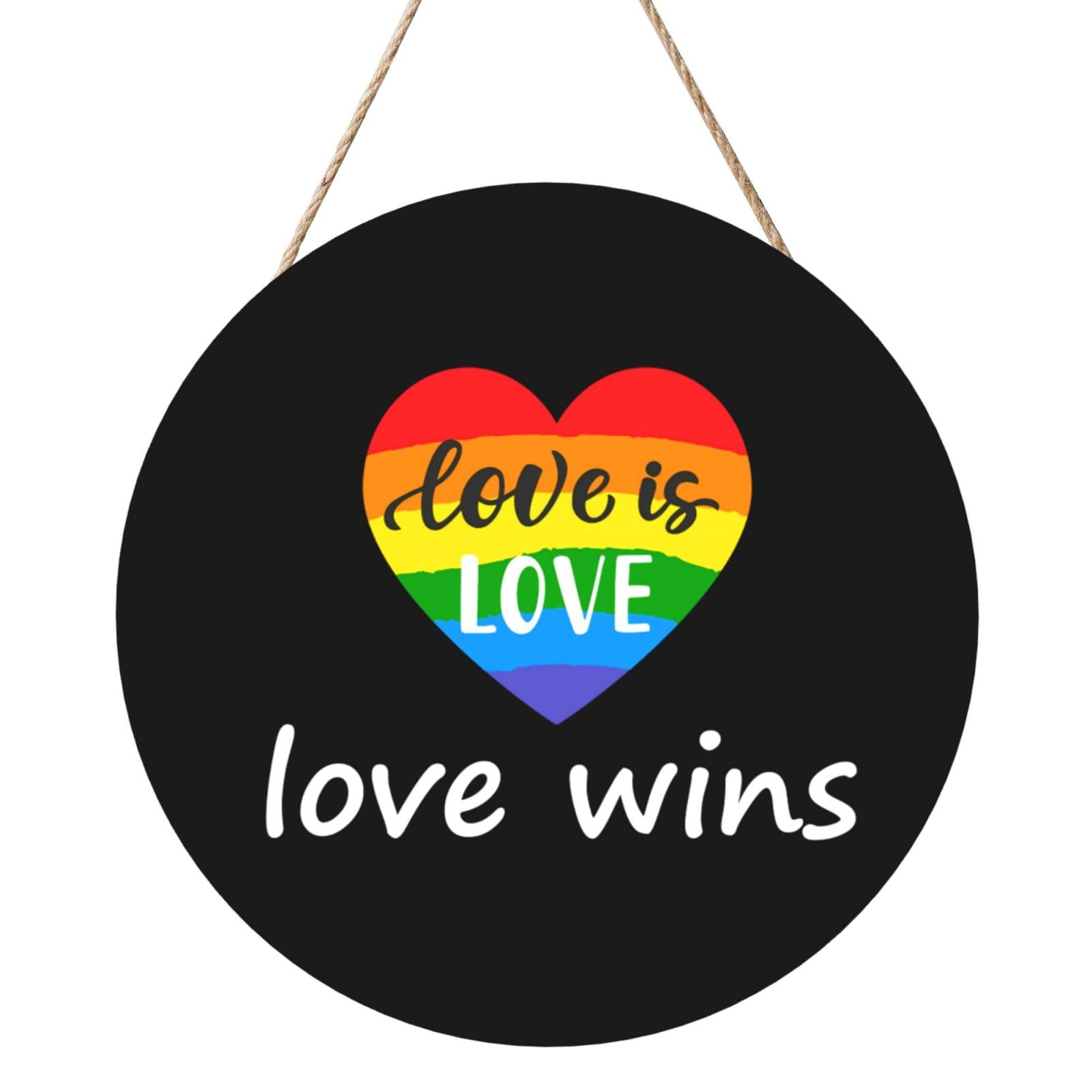 Rainbow Gay Pride Lgbtq Door Signs Plaques Wood Welcome Sign For Front Door Wall Hanging For Home Farmhouse Office Classroom Party Decoration