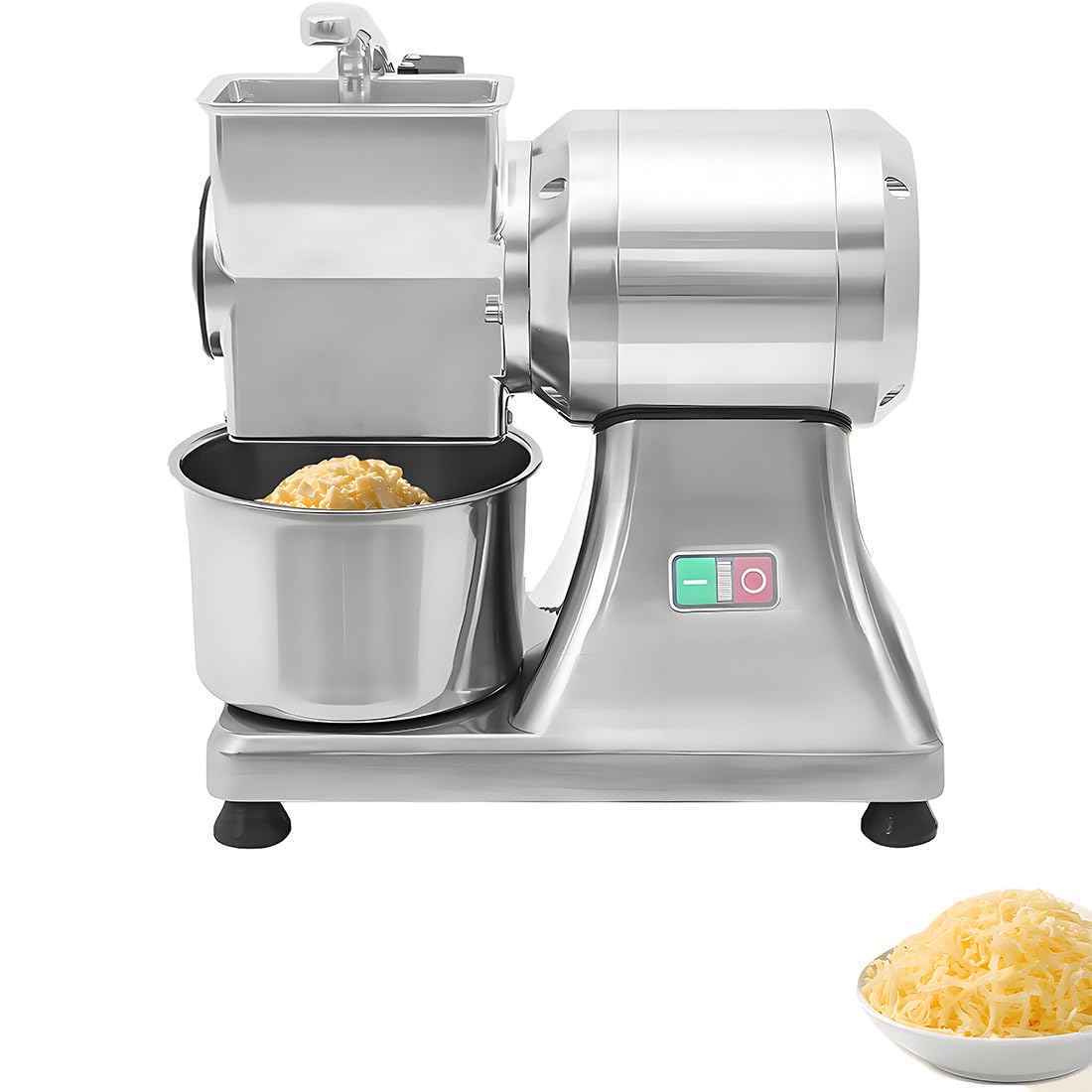 Grattugia elettrica per formaggio, 550 W, resistente, in acciaio inox, per grattugiare formaggio, arachidi, pangrattato, ideale per uso commerciale