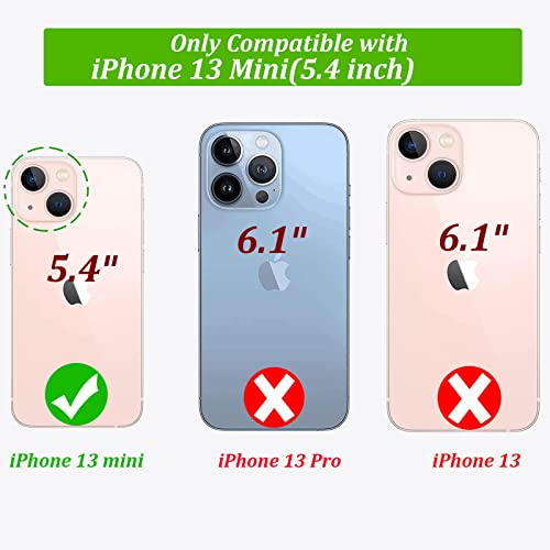 Krhgeik Designed For Iphone 13 Mini Wallet Case,Women Flip Folio Cover With Butterfly Embossed Pu Leather Kickstand Credit Card Holder Slots Wrist Strap Phone Case For Iphone 13 Mini 5.4" (Purple) #TOP4