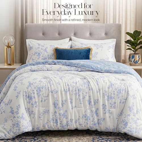 Image of Utopia Bedding 3 Pc Queen Comforter Set, Printed Comforter, Sky Petal | Comforter Set Includes Comforter (88x88) Inches, 2 Shams (20x26) Inches. Soft Microfiber Down Alternative, Machine Washable.