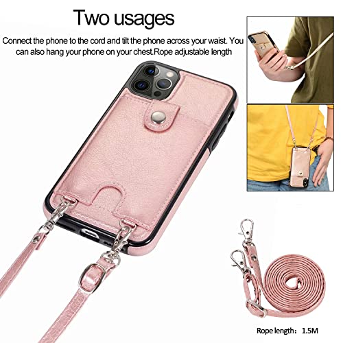 Capa transversal para iPhone 13, capa de telefone com cordão ajustável, capa de telefone de couro PU