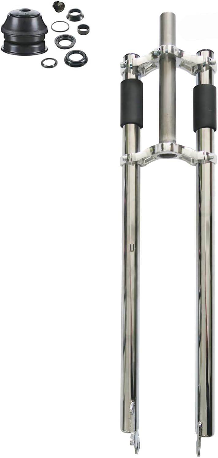 Bicycle Fork 26" Triple Tree Non Suspension Fork w/Double Shoulder fit 26x3.5 Fat tire -Gas Motorized Bike