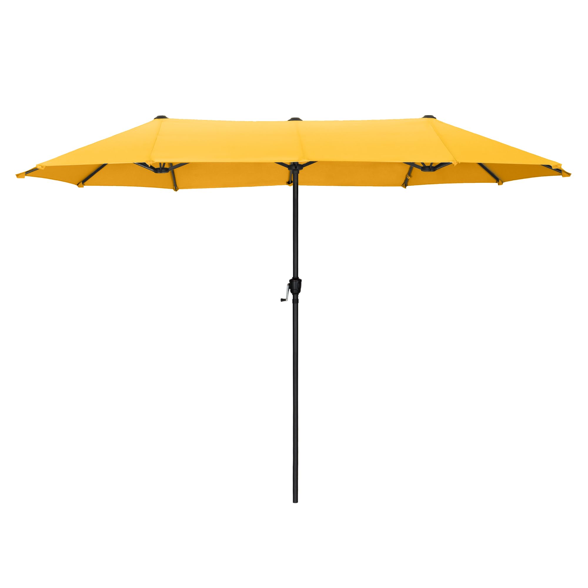 PHI VILLA Parasol de Jardin Extérieur,2x3,8m Parasol Double Face Rectangulaire avec Manivelle,Protection Solaire pour Terrasse, Résistant à l'Eau,Anti au vent