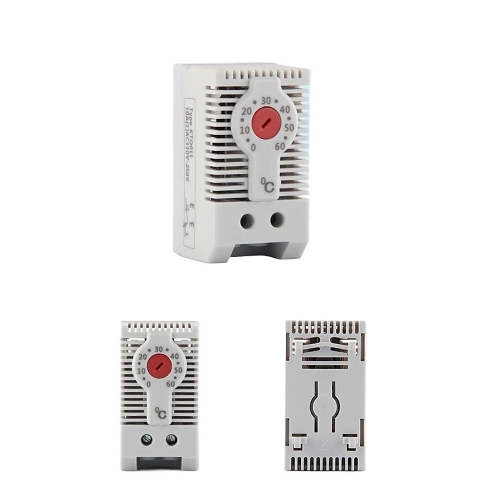 2 pezzi migliori offerte KTO011 normalmente chiuso NC regolatore di temperatura meccanico regolabile termostato for armadio guida DIN, for uso riscaldamento