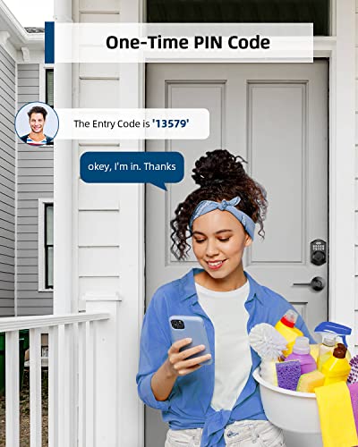 TEEHO TE001L Keyless Entry Door Lock with 2 Handles - Electronic Keypad Deadbolt with Door Lever, Front Door Handle Sets, Auto Lock, Easy Installation, Matte Black - image 7